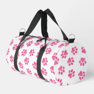 Doodle Paws, Dog Paws, Pink Paws Duffle Bag