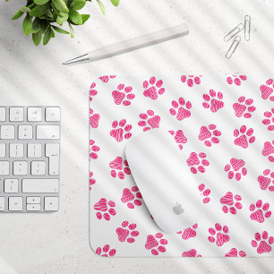 Doodle Paws, Dog Paws, Pink Paws Mouse Pad