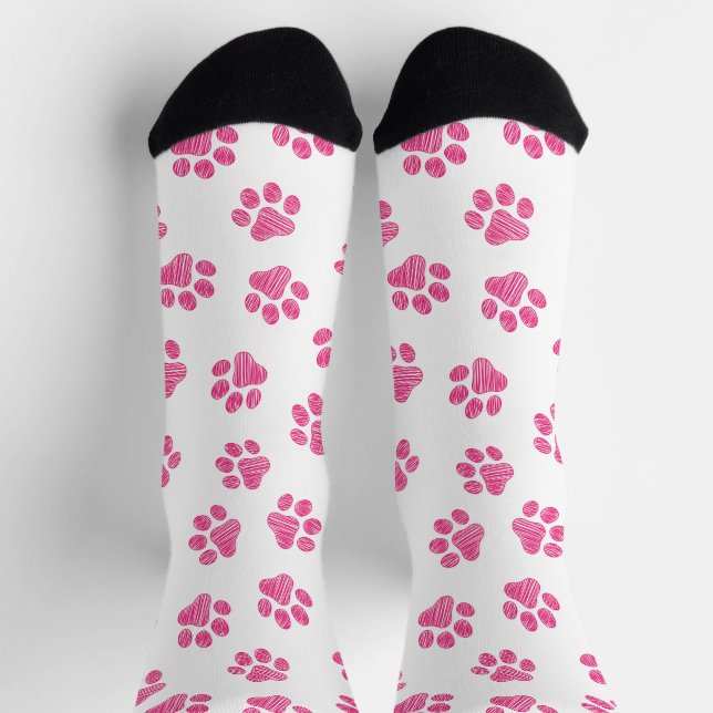 Doodle Paws, Dog Paws, Pink Paws Socks (Top)