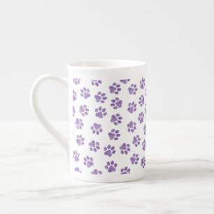 Doodle Paws, Dog Paws, Purple Paws Bone China Mug