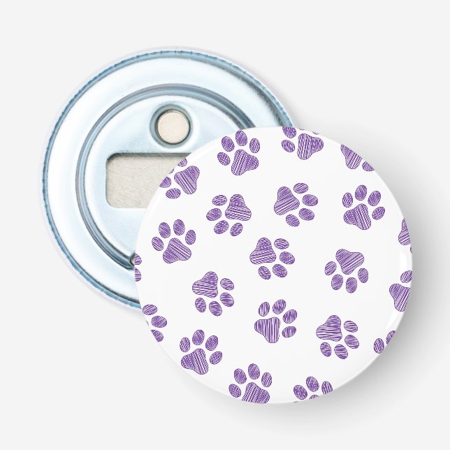 Doodle Paws, Dog Paws, Purple Paws Bottle Opener (Front)