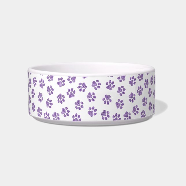 Doodle Paws, Dog Paws, Purple Paws Bowl (Front)