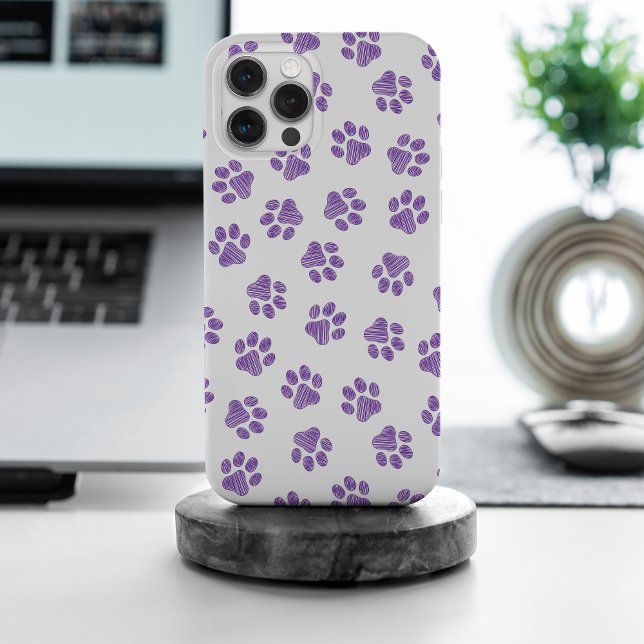 Doodle Paws, Dog Paws, Purple Paws Case-Mate iPhone Case (Creator Uploaded)
