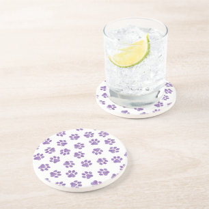Doodle Paws, Dog Paws, Purple Paws Coaster