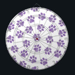 Doodle Paws, Dog Paws, Purple Paws Dartboard<br><div class="desc">Cute,  fun and adorable pattern with doodle paws in purple colour on white background. Modern and trendy gift,  perfect for the dog and cat lover in your life.</div>