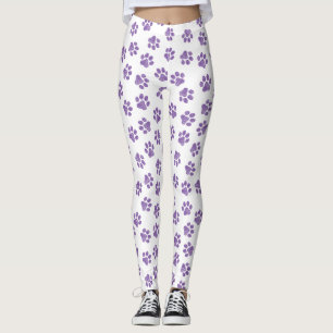 Doodle Paws, Dog Paws, Purple Paws Leggings