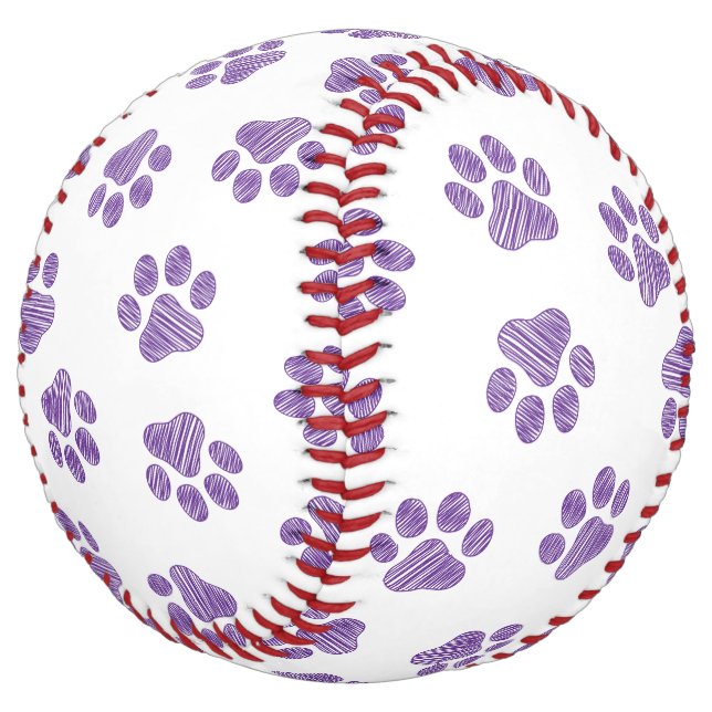 Doodle Paws, Dog Paws, Purple Paws Softball (Angled)
