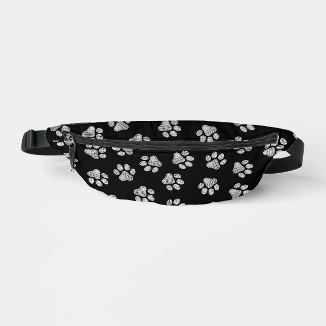 Doodle Paws, Dog Paws, White Paws Bum Bags (Front)