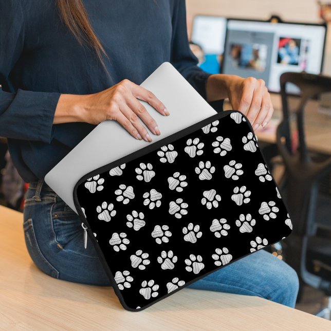 Doodle Paws, Dog Paws, White Paws Laptop Sleeve (Creator Uploaded)