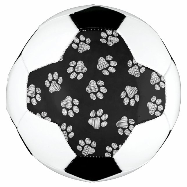 Doodle Paws, Dog Paws, White Paws Soccer Ball (Front)