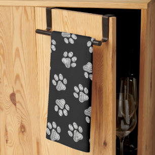 Doodle Paws, Dog Paws, White Paws Tea Towel