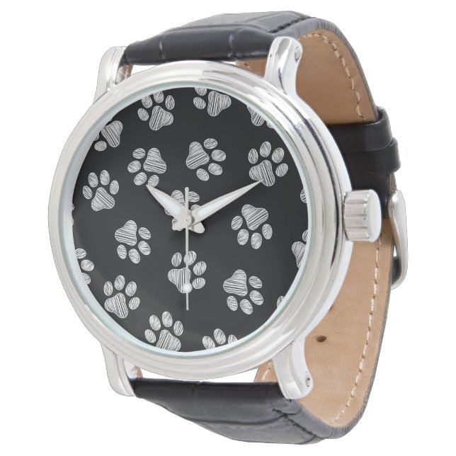 Doodle Paws, Dog Paws, White Paws Watch (Angled)