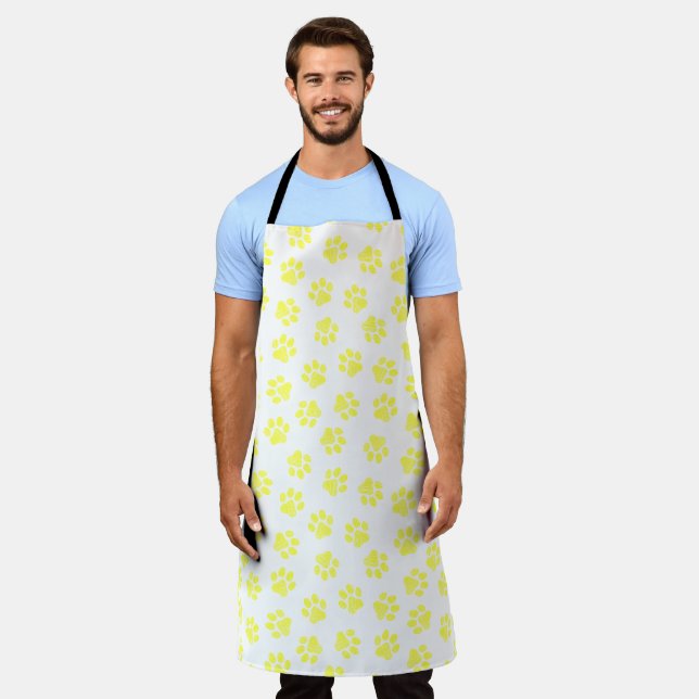 Doodle Paws, Dog Paws, Yellow Paws Apron (Worn)
