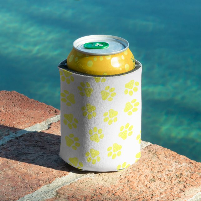 Doodle Paws, Dog Paws, Yellow Paws Can Cooler (In Situ Pool)