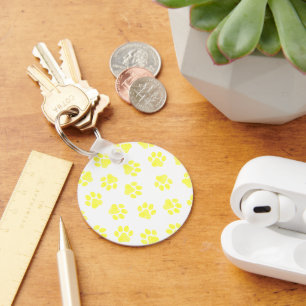 Doodle Paws, Dog Paws, Yellow Paws Key Ring