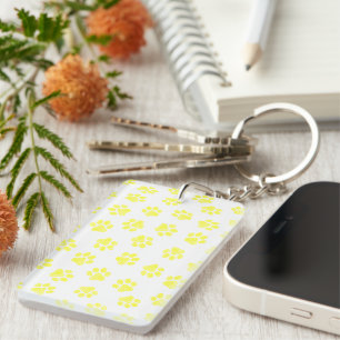 Doodle Paws, Dog Paws, Yellow Paws Key Ring