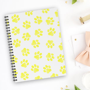 Doodle Paws, Dog Paws, Yellow Paws Notebook