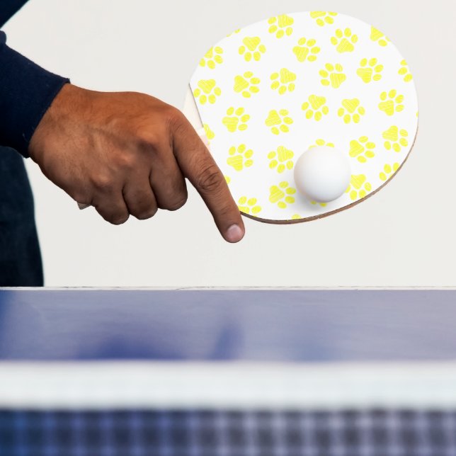 Doodle Paws, Dog Paws, Yellow Paws Ping Pong Paddle (Insitu)