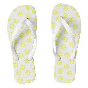 Doodle Paws, Dog Paws, Yellow Paws Thongs