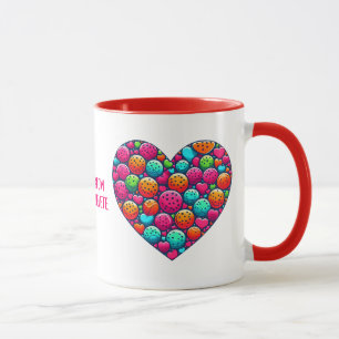 Doodle Pickleball Heart Sweatshirt Valentine Coup Mug