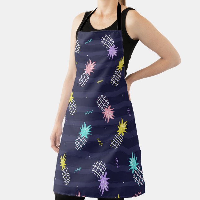 Doodle Pineapple Fruit Pattern Apron (Insitu)