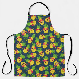 Doodle pineapples, hand drawn, summer pattern. apron