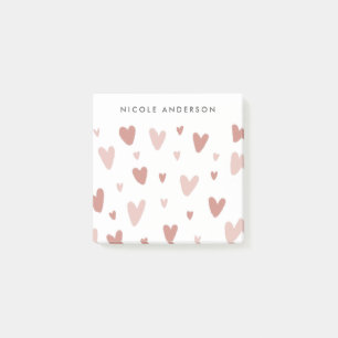 Doodle Pink and Red Hearts Post-it Notes
