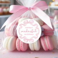 Doodle Pink Bow Baby Girl 1st Birthday