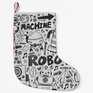 doodle robot element, illustrator line tools drawi small christmas stocking