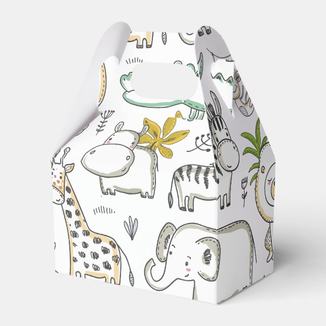 Doodle Safari Favour Box (Front Side)