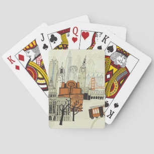 Doodle San Francisco Scene Playing Cards