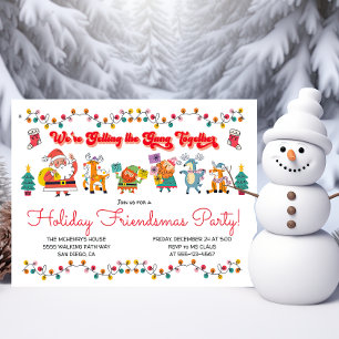 Doodle Santa's Helpers Office Friendsmas Party Invitation