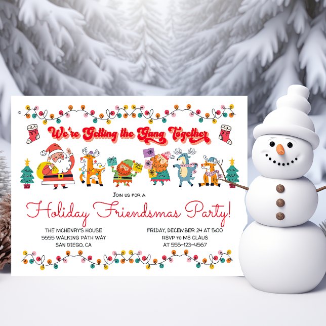 Doodle Santa's Helpers Office Friendsmas Party Invitation (Creator Uploaded)