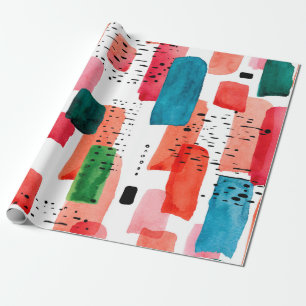 Doodle seamless pattern of watercolor orange and b wrapping paper