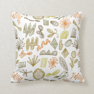 doodle shapes abstract patterned pillow
