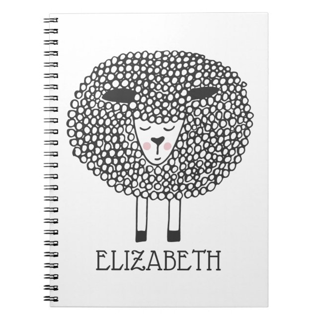 Doodle Sheep Personalised Notebook (Front)