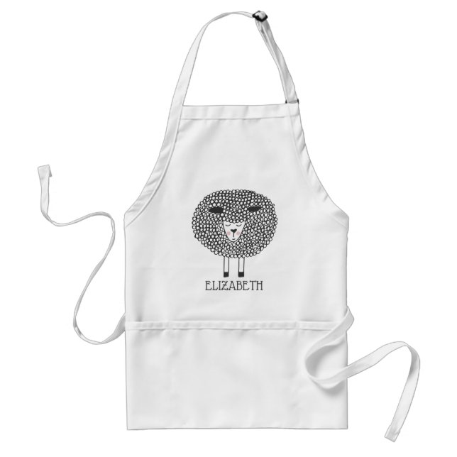 Doodle Sheep Personalised Standard Apron (Front)