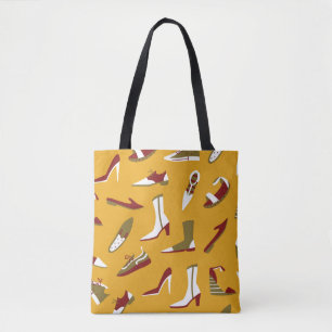 Doodle Shoes: Hand Drawn Seamless. Tote Bag