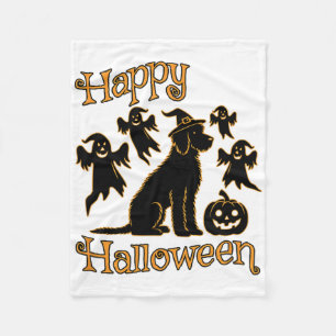 Doodle Silhouette Happy Halloween Fleece Blanket