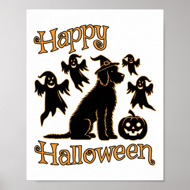 Doodle Silhouette Happy Halloween  Poster (Front)