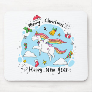 Doodle Sketch Cartoon Unicorn Horse Kids Mouse Pad