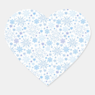 Doodle Snowflake on a white background Heart Sticker