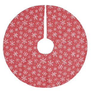 Doodle snowflake pattern – winter christmas brushed polyester tree skirt