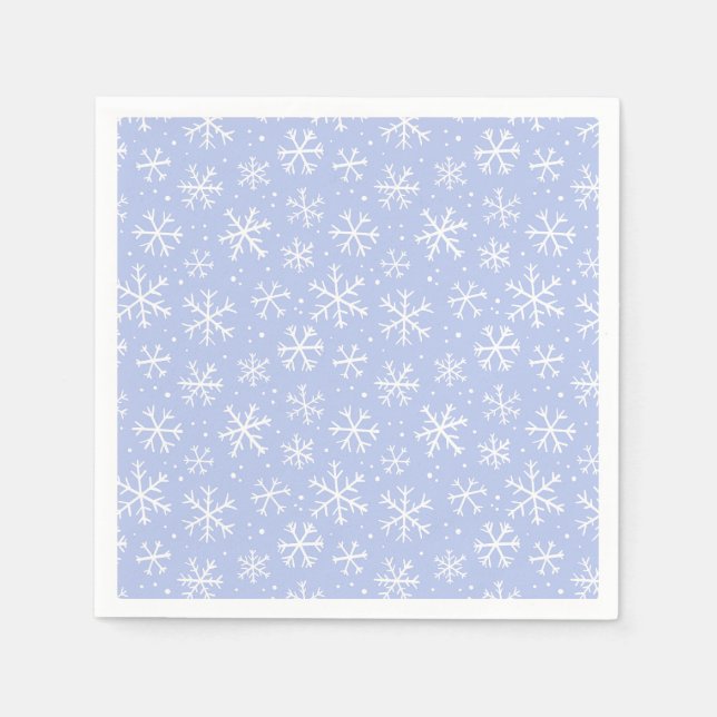 Doodle snowflake pattern – winter christmas napkin (Front)