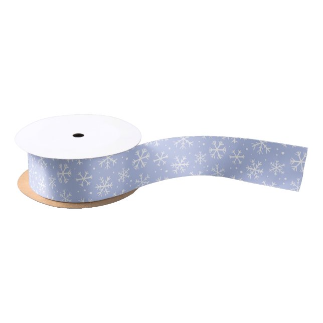 Doodle snowflake pattern – winter christmas satin ribbon (Spool)