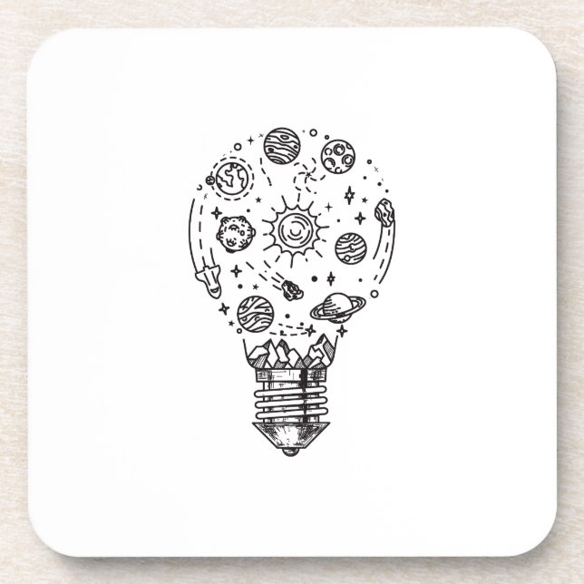 Doodle Solar System in Bulb Coaster (Front)