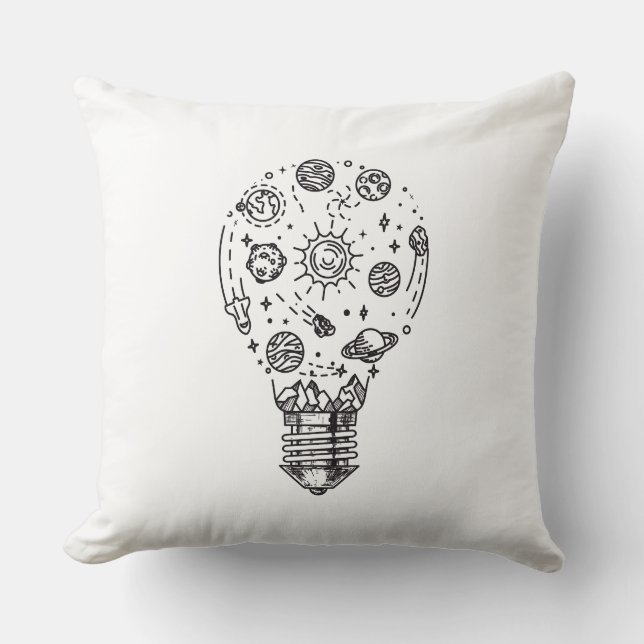 Doodle Solar System in Bulb Cushion (Front)