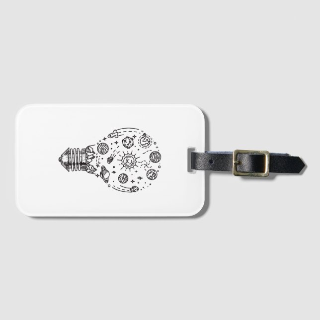 Doodle Solar System in Bulb Luggage Tag (Front Horizontal)