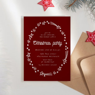 Doodle Stars Illustrations Christmas Party Invitation