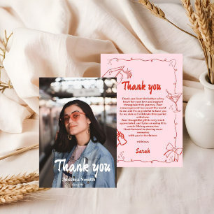 Doodle Style Hand drawn Graduation Thank You Card